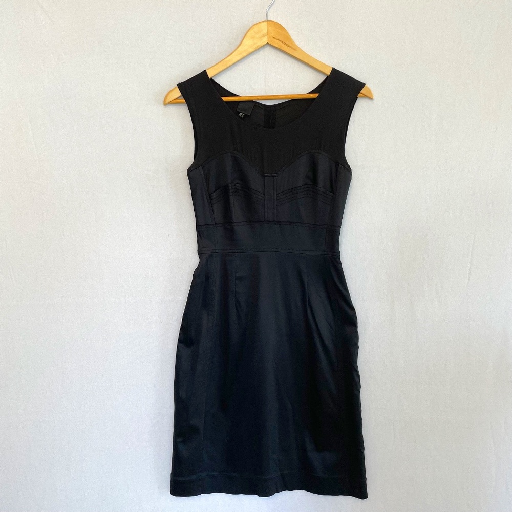 InWear Size US 6 EU 34 Nilayo Little Black Cocktail Dress Corset Mesh Pencil
